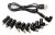 Cavo ricarica USB OTB con spina DC e adattatori, universale, 10 pezzi, nero, 1m